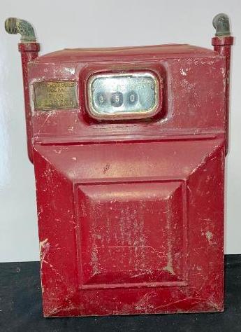 Vintage Red Metric Metal Works Erie Pa Gas Meter