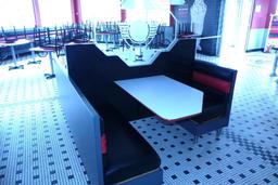 Island of Booths with Menu Rack - 2 Booths - Seats 7