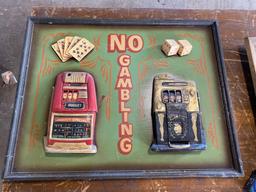 30x24 NO GAMBLING raised bar room sign