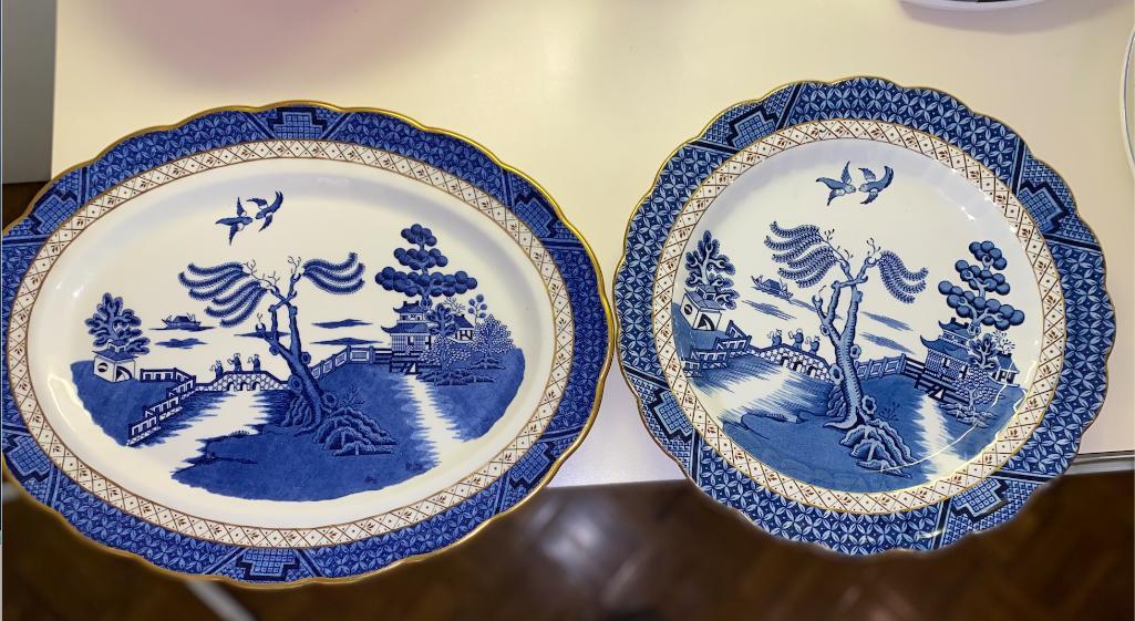 "Real Old Willow" Booths China Platters (2)