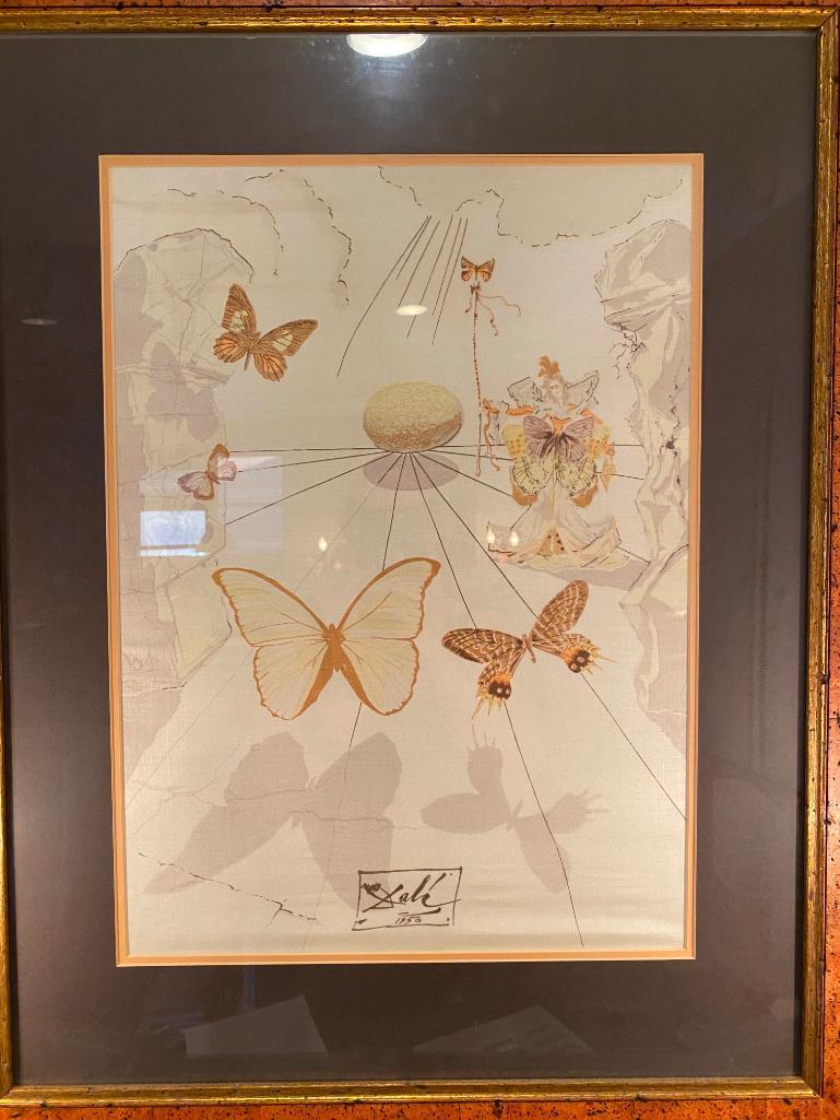 Framed Silk Scarf Signed By Salvadore Dali from 1950