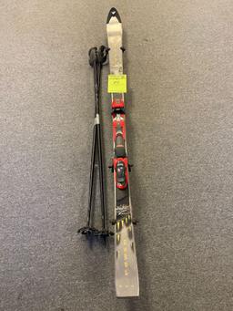 Pair of Volant Power Snow Skis and poles
