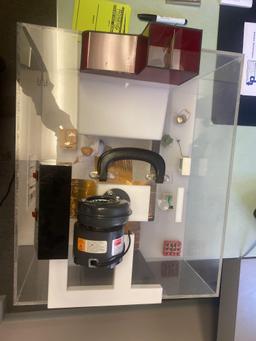 Lot 9...salesman's model of ventilation system with 2 working motorized vents in acrylic case with