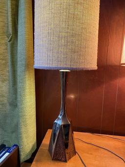Vintage Lamp with Geometric Chrome Base