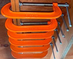 8" Orange C Clamps (6)