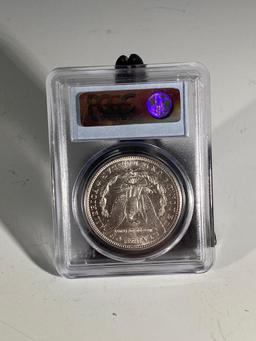 1886 Morgan Silver Dollar, graded AU50 by PCGS