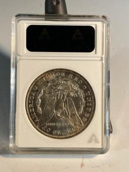 1885O Morgan Silver Dollar, graded MS64 by ANACS