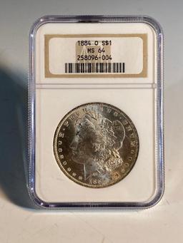 1884O Morgan Silver Dollar graded MS64 by NGC