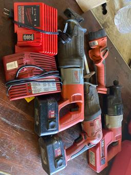 (3) Assorted 18v Milwaukee Saw Zalls