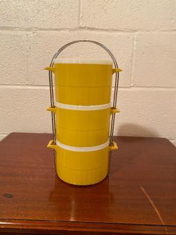 Vintage 3 Piece Canister...Set with Metal Carrying Handle