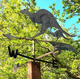 Unique Metal Australian Kangaroo Cardinal Points Weather Vane