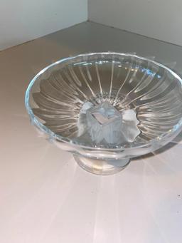 Lalique Crystal Bowl and Birds Figurine