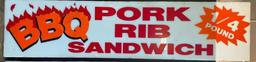 Acrylic "BBQ Pork Rib Sandwich" Sign (Style A)