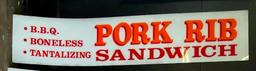 Acrylic "BBQ Pork Rib Sandwich" Sign (Style D)