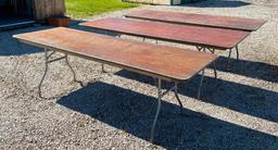 Three Folding Long Dining Tables