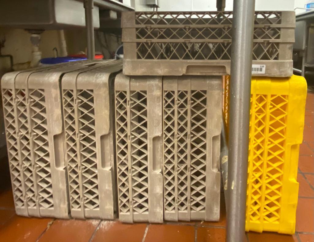 Six Plastic Industrial Dishwasher Racks