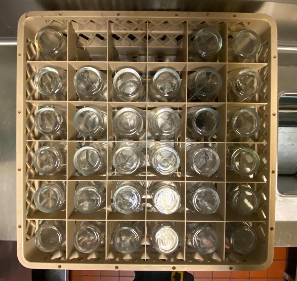 33 Glasses in a Dishwasher Rack