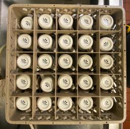 25 IHOP Coffee Cups in a Dishwasher Rack