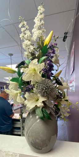 Artificial Floral Arrangement in Ceramic Vase