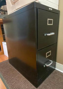 Two-Drawer Black Metal Filing Cabinet