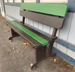 Quaint Green and Black Outdoor Bench