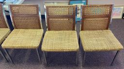 Set of (6) Howell Chrome and Woven-Back Chairs