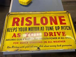 17in x 10in Rislone Tune Up Metal Sign 2 sided