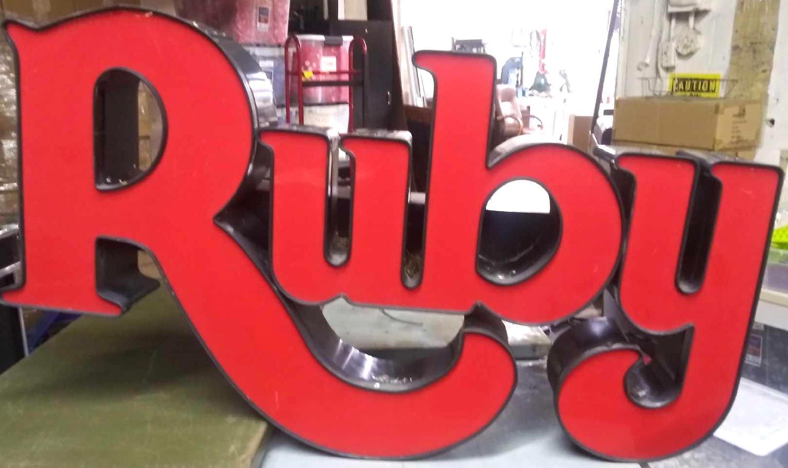 Ruby Tuesday Channel Letters with Race Way for Mounting