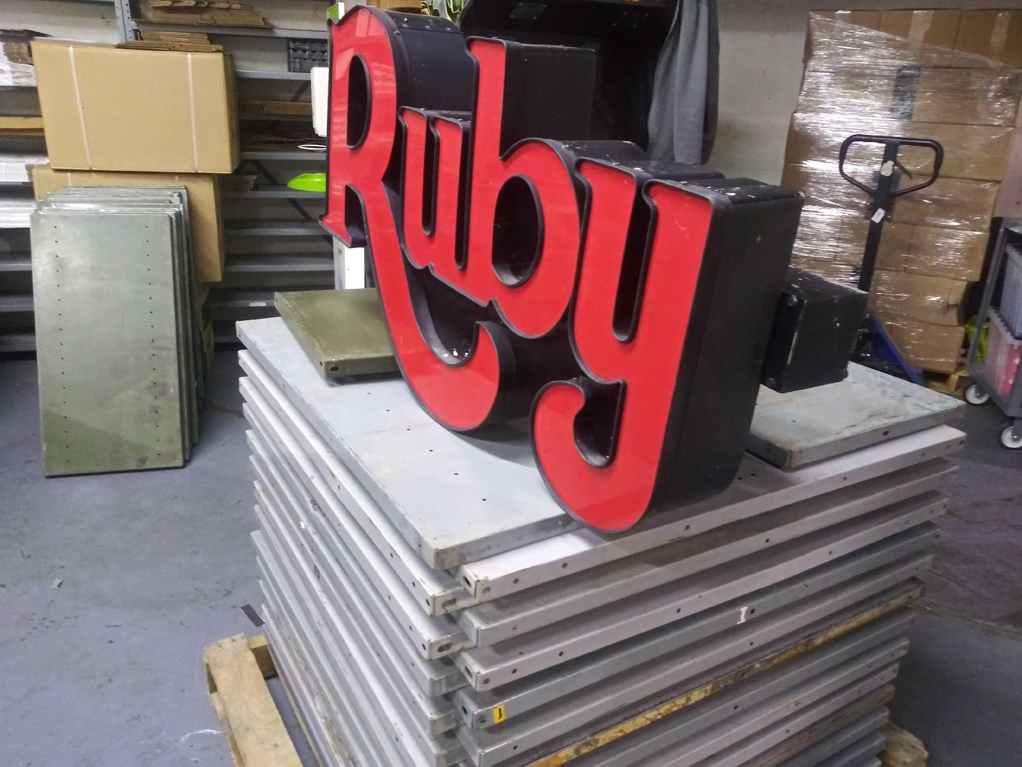 Ruby Tuesday Channel Letters with Race Way for Mounting