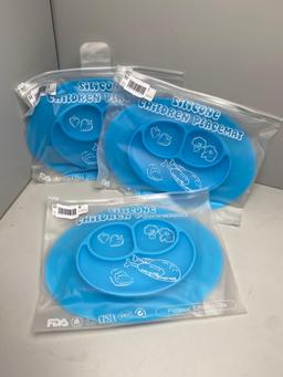 Light Blue Silicone Plates (3)