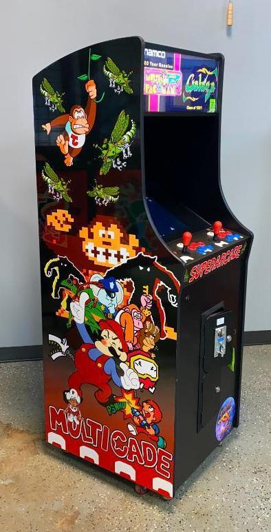 MultiCade SuperArcade Galaga Multi Pac Man Themed Coin Operated Stand Up Video Game - 400+ games!