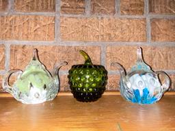 Vintage...Fenton Glass & St. Clair Blown Art Glass Pieces......