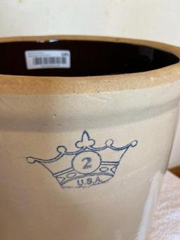 Blue Crown Stoneware Crock 2 Gallon