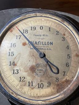 Vintage Chatillon 40lb Hanging Scale