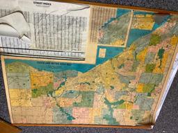 Vintage Map of Cleveland and Laminated Map of Cleveland