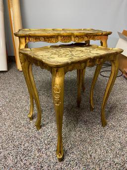 Set of 3 Gilded Nesting Tables