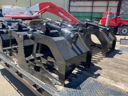 NEW 76in Open Bottom Hydraulic SkIdloader Grapple Bucket