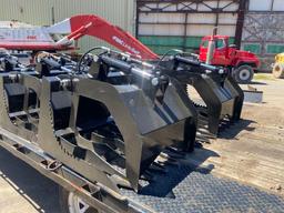 NEW 66in Open Bottom Hydraulic SkIdloader Grapple Bucket