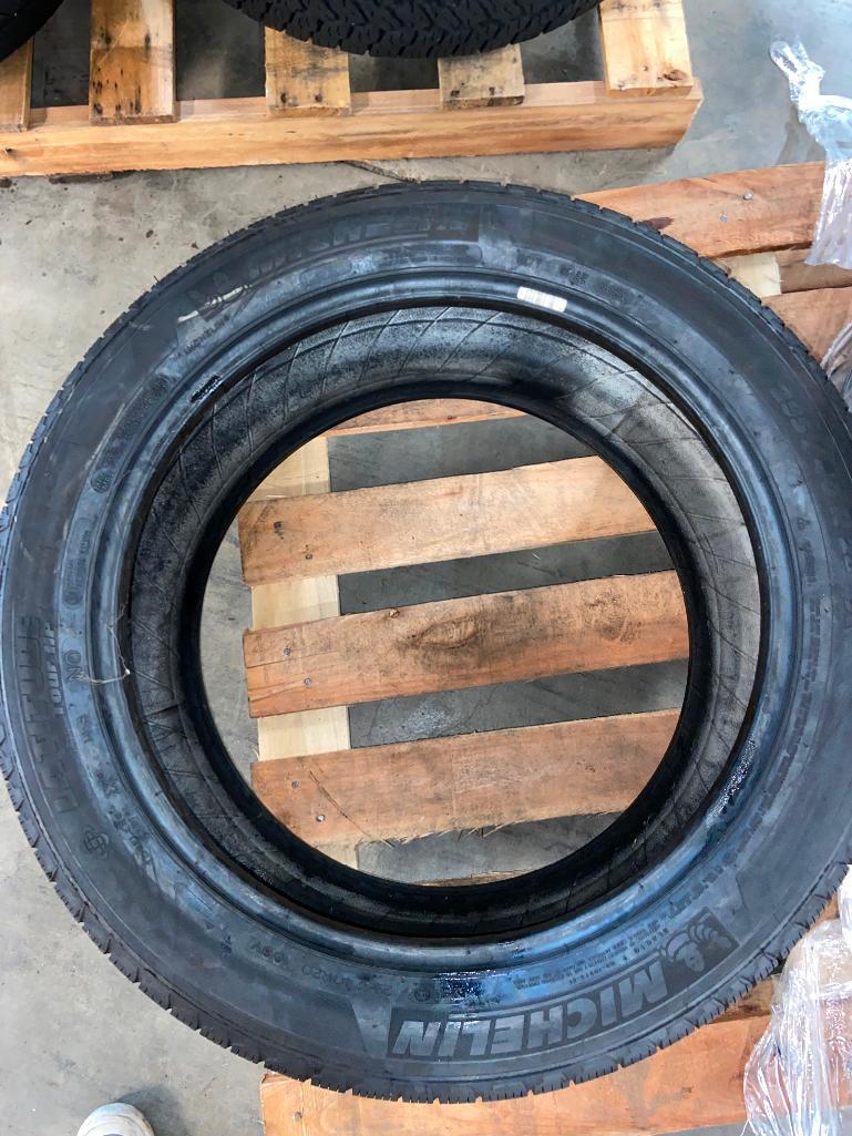 Pallet of Tires including Bridgestone, Goodyear, Michelin, Dunlop, and Toyo