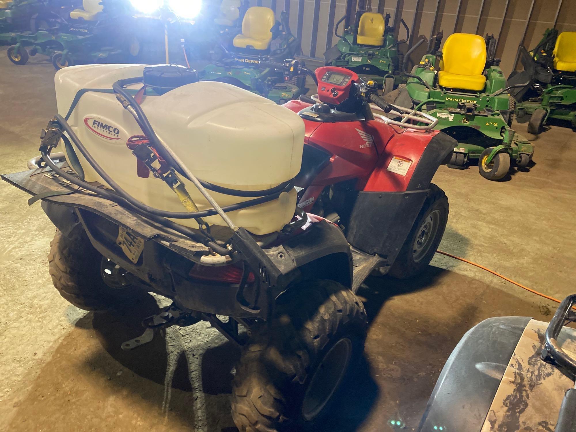 2007 Honda Rincon TRX680 4x4 ATV/4 Wheeler w/ Sprayer Unit