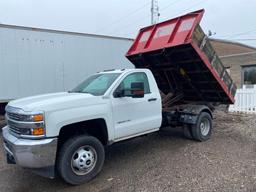 2016 Chevy 3500 4x4 Dumping Stake Body Truck