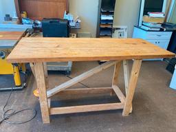 Sturdy Solid Wood Worktable