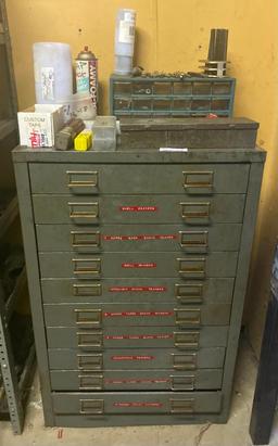 Metal Drawer Unit with Contents