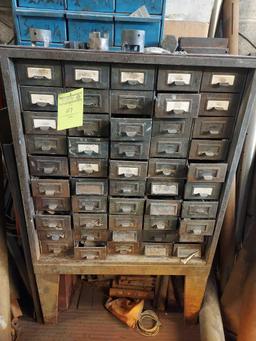 50 Drawer Storage Cabinet and Contents