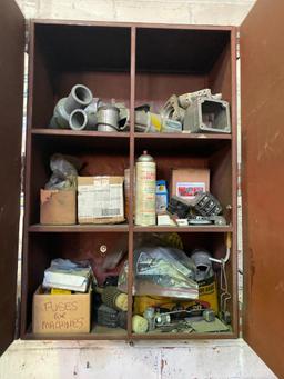 Locking Wall-Mounted Cabinet with Contents