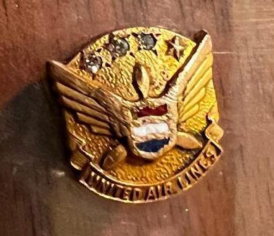 Gold and Diamond Commemorative Aviation Pin Plaque - US Air Force, United, Capital Air & I A of M