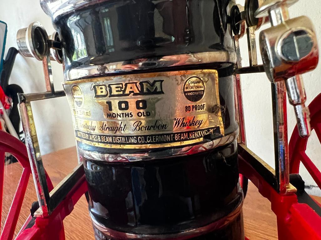 Vintage and RARE Jim Beam Distilling Co. "Beam 100 Months Old" Vintage Model T, Indy Car & Fire