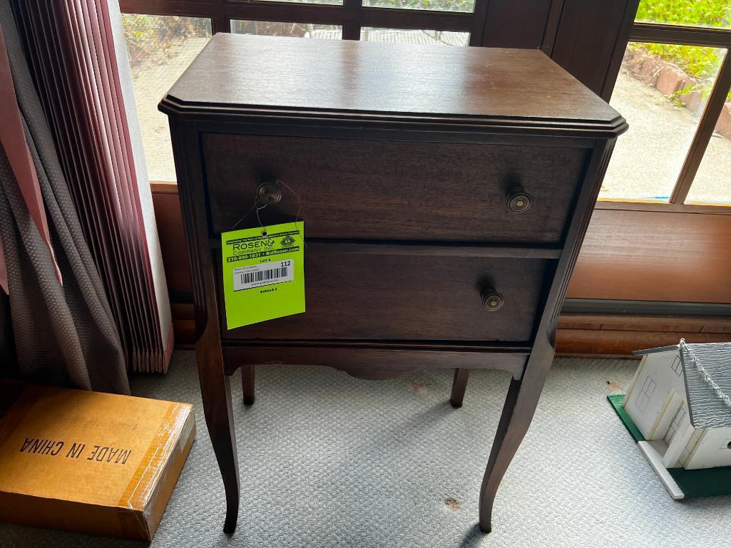 Vintage Sewing Table with Secret "Speak Easy" Rotating Compartment for Bobbins