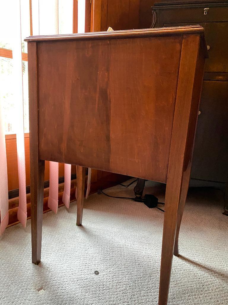 Vintage Sewing Table with Secret "Speak Easy" Rotating Compartment for Bobbins