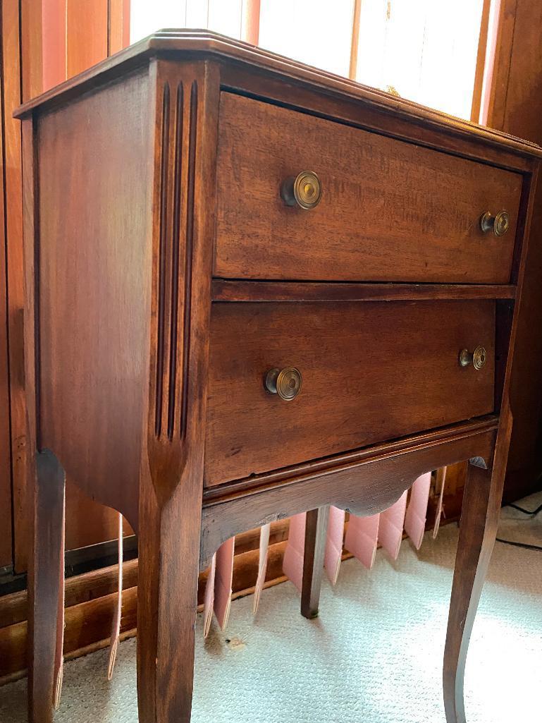 Vintage Sewing Table with Secret "Speak Easy" Rotating Compartment for Bobbins